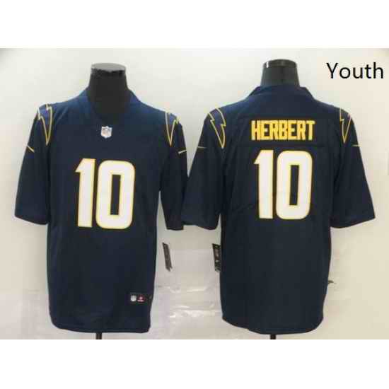 Youth Nike Los Angeles Chargers 10 Justin Herbert Navy Alternate Vapor Limited Jersey